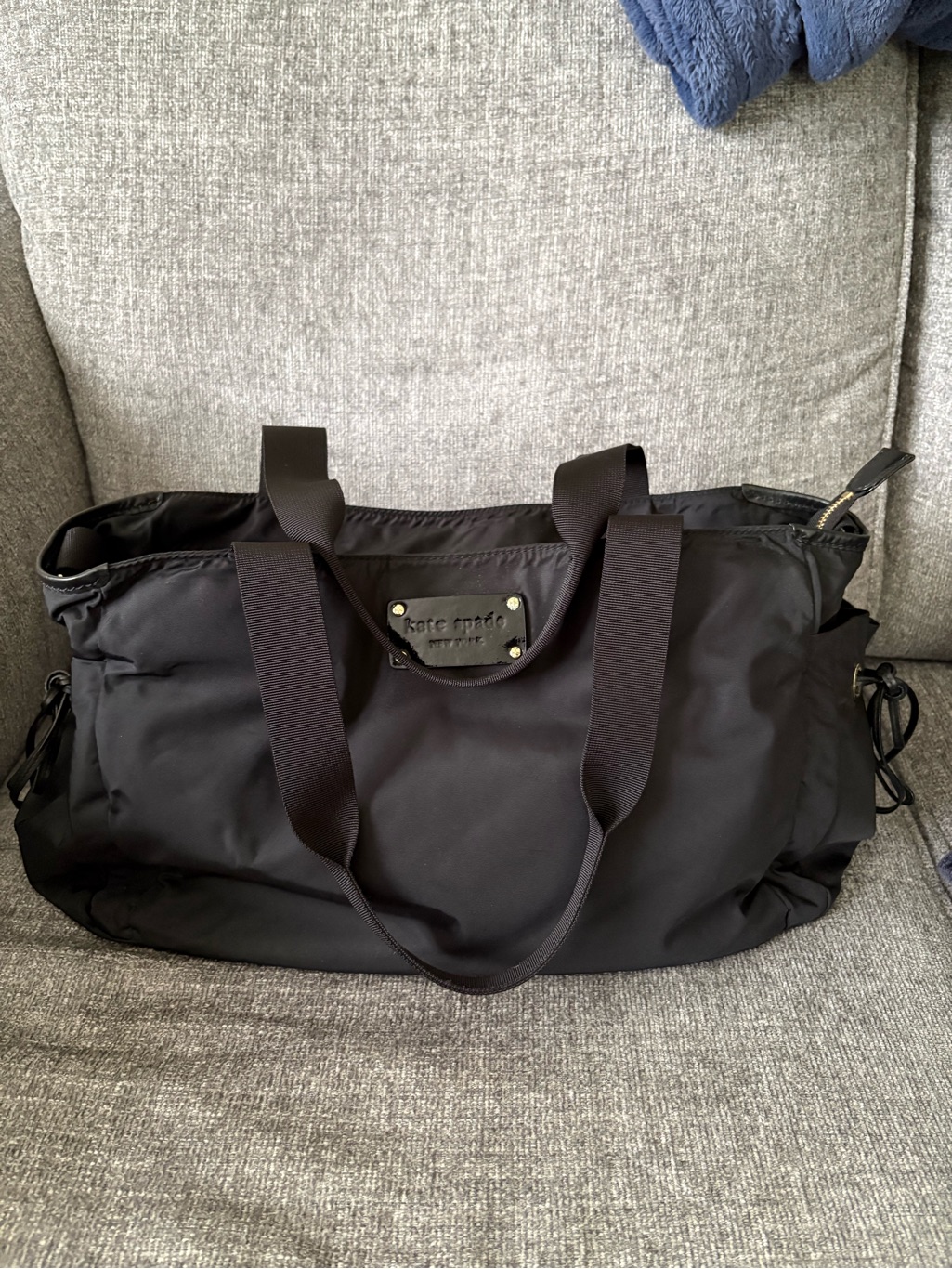 Kate Spade Black Nylon Duffel Bag With Dual Handles